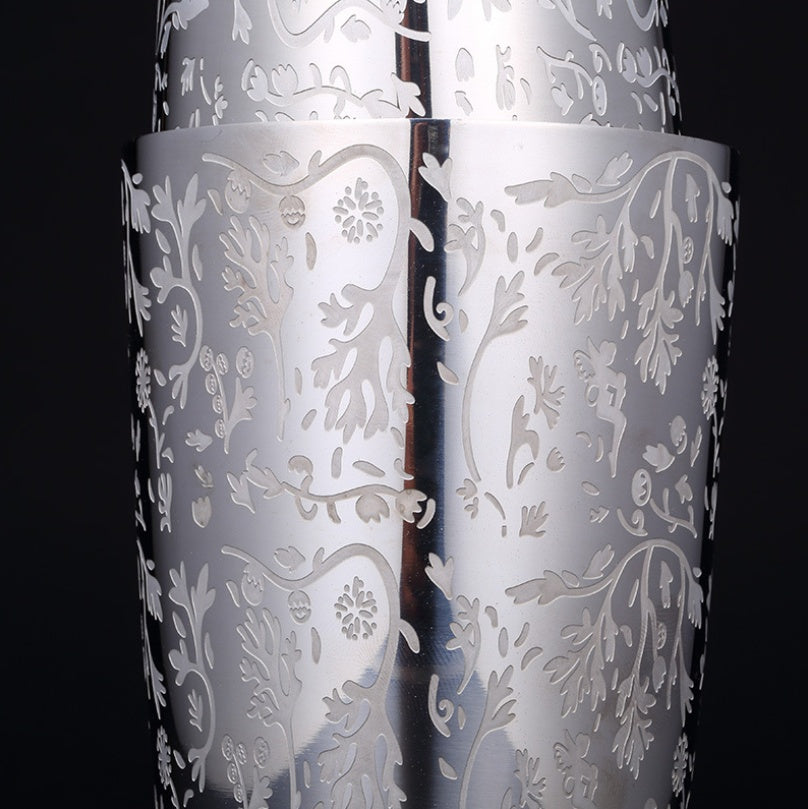 Patterned Stainless Steel Boston Shaker Set