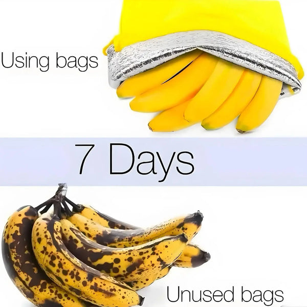 1/2/3/5Pcs Yellow Banana Storage Bags Lettuce Storage Bag Prevents Odor 2 Weeks Fresh-Keep Bundle Insulated Aluminum Film Bags