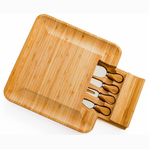 Large Bamboo Charcuterie Board with Hidden Knife Drawer