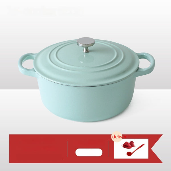Wudy Kitchen — Iron Workshop Enamel Soup Pot Thickened Cast Pot