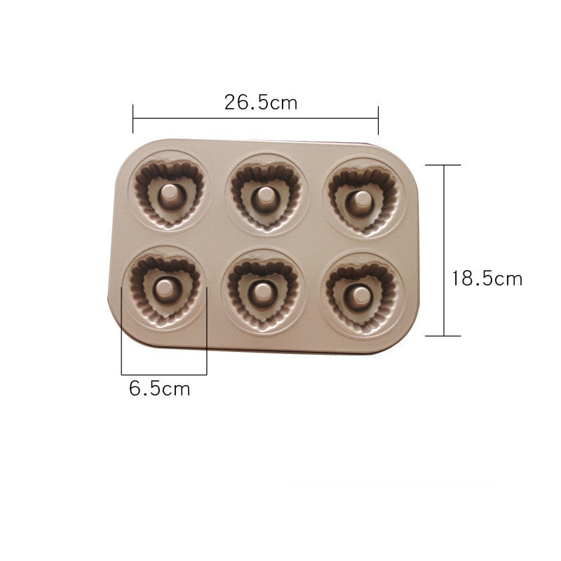 Wudy 6-Cavity Donut & Cake Mold | Non-Stick Carbon Steel Baking Pan