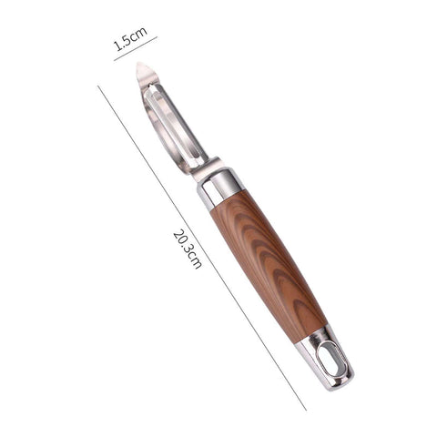 Stainless Steel Vegetable Peeler with Wooden Handle