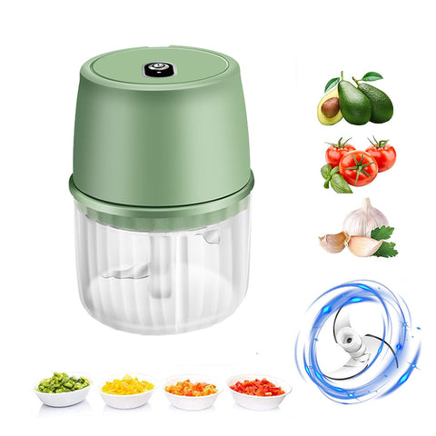 Cordless Electric Garlic Press & Mini Food Chopper – USB Powered