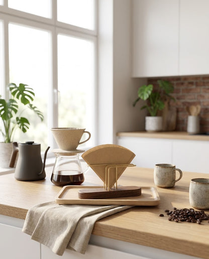 Walnut Coffee Filter Holder · V60 Papers — Wudy Kitchen, image 3