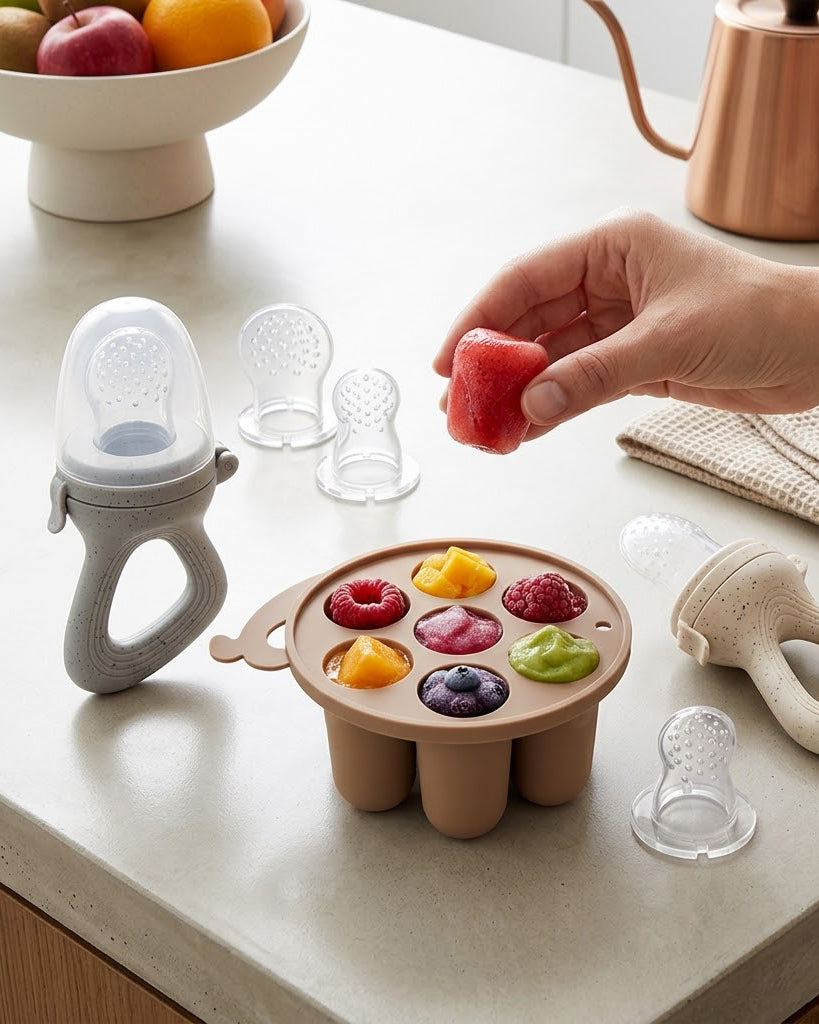 Silicone Baby Fruit Feeder & Freezer Tray Set