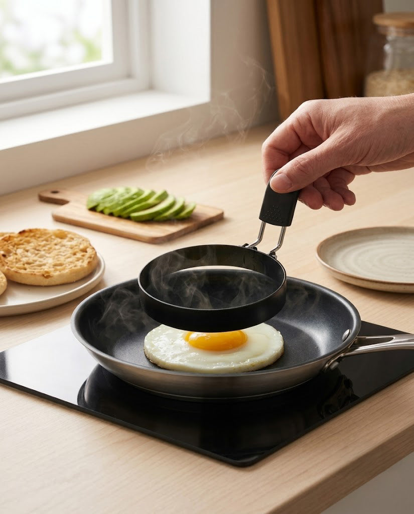 Stainless Steel Egg Ring with Anti-Scald Handle