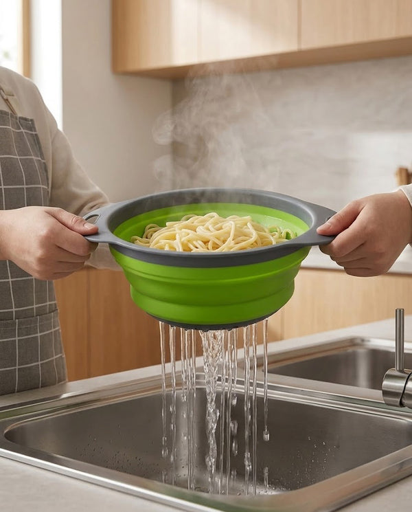 Silicone Collapsible Produce Basket — Green / Red — Wudy Kitchen, image 3