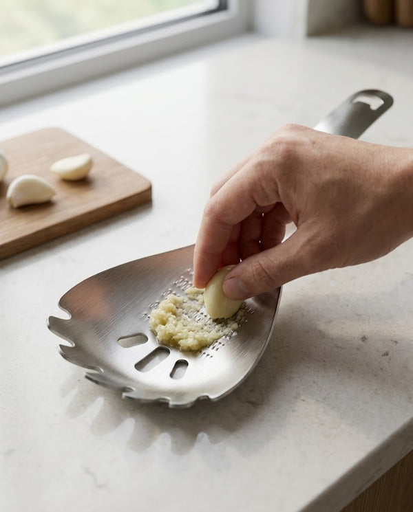 Stainless Steel Food Garlic Masher Spoon Kitchen Gadget