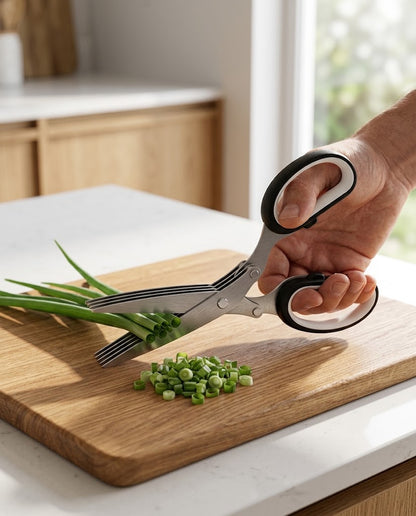 5-Blade Herb Scissors with Cleaning Comb