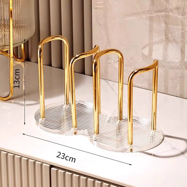 Household Disposable Cup Holder Luxury Storage Organizer Water Tea Cups Dispenser Rack Shelf with Longer Stick Mug Display Stand
