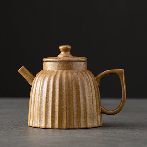 Handmade Ceramic Teapot & Coaster Set – Rustic Japanese Style