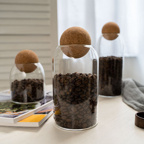 3-Piece Glass Storage Jar Set with Cork Lid