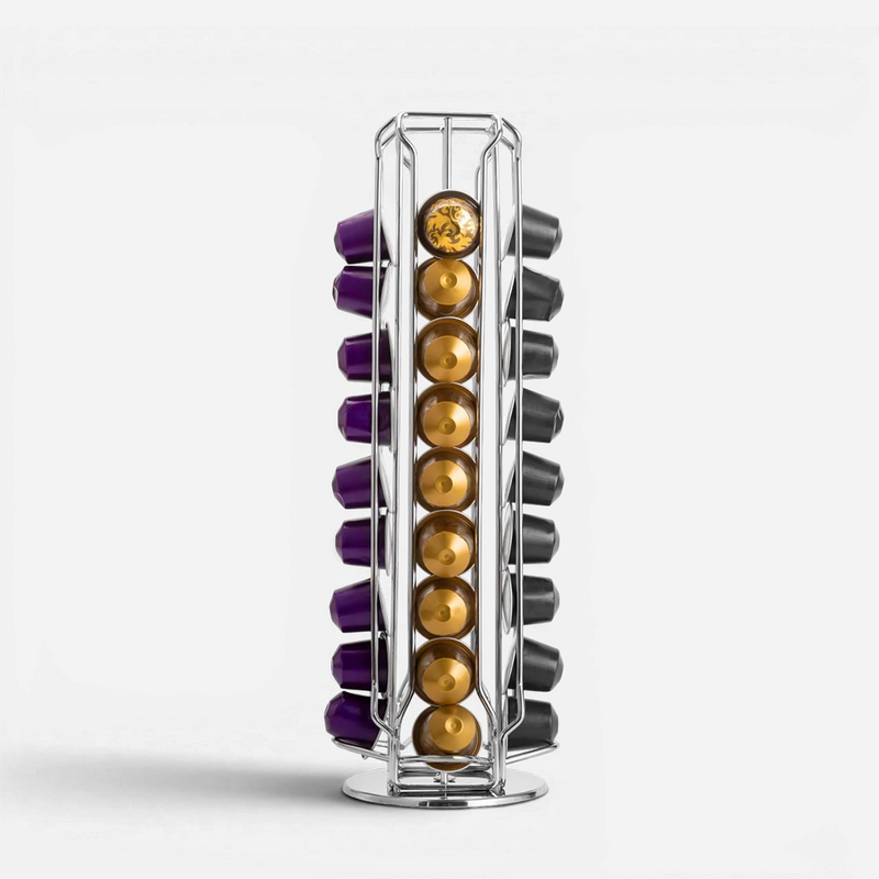 Silver 40-Capsule Rotating Stand