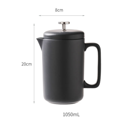 Ceramic Premium French Press – 1050ml, Matte Black