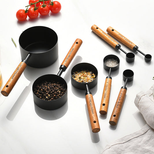 Wood Handle Stainless Measuring Set | Wudy Kitchen
