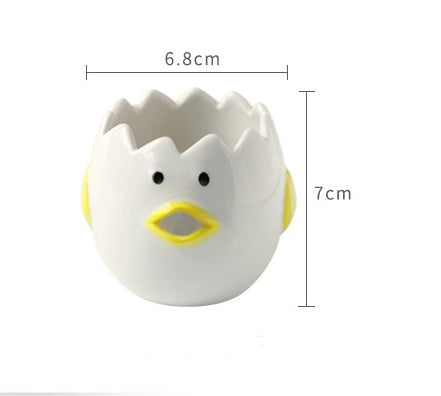 Ceramic Chick Egg Separator — Cute Hand-Painted Yolk & White Splitter