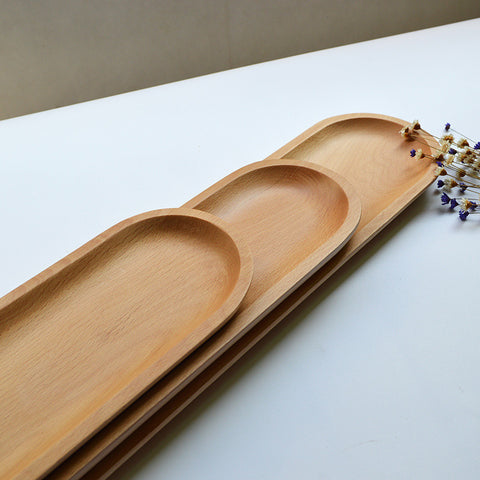 Fish Plate Solid Wood Dish Plate Long Strip