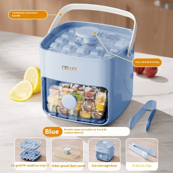 Wudy Kitchen Wudy Press Ice Cube Maker — food-grade silicone, BPA-free — side profile, white background