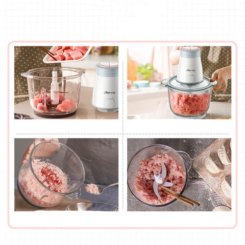 2L Electric Meat Grinder – Thickened Glass Bowl & 300W Copper Motor (4-Blade Chopper)