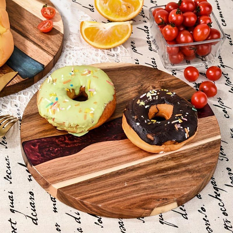 Charcuterie & Cheese Board Wood Round Platter