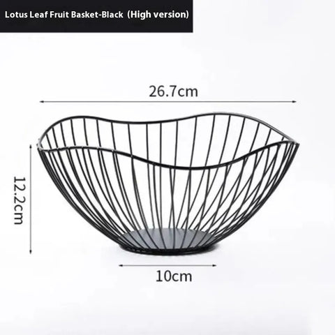 Lotus Leaf Metal Fruit Basket – Modern Decorative Table Bowl