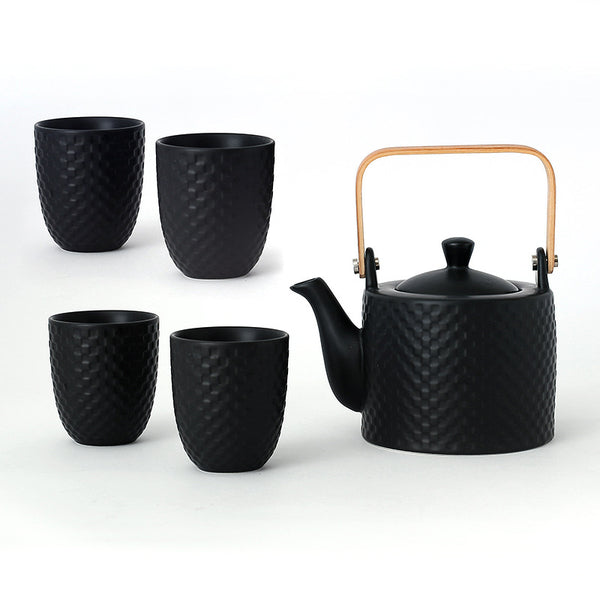 Wudy Kitchen — Modern Style Luxury Tea Set with Stand (1 Pot + 6 Cups)