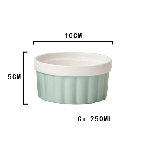 250ml Ribbed Ceramic Ramekin Bowl