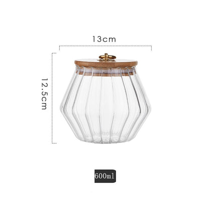 Wudy Ribbed Glass Jar | Elegant Airtight Storage