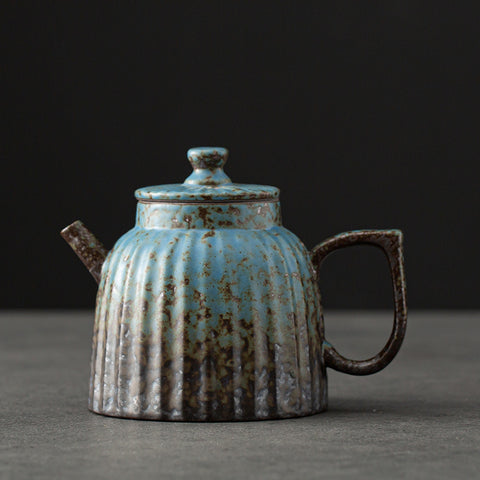 Handmade Ceramic Teapot & Coaster Set – Rustic Japanese Style