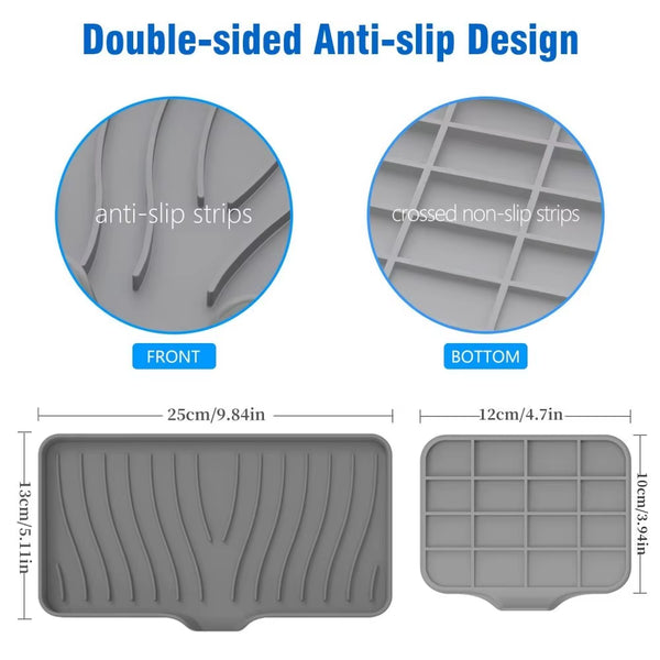 1-Pack Silicone Drain Soap Box Kitchen Bathroom Anti-Slip Sink Tray Creative Washing Table Soap Tray Free Punch Drain Rack