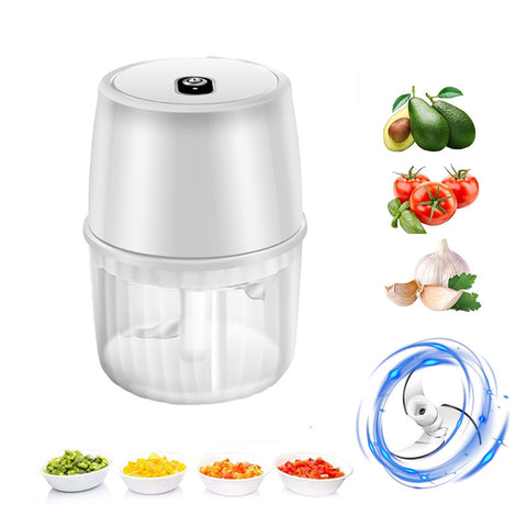Cordless Electric Garlic Press & Mini Food Chopper – USB Powered