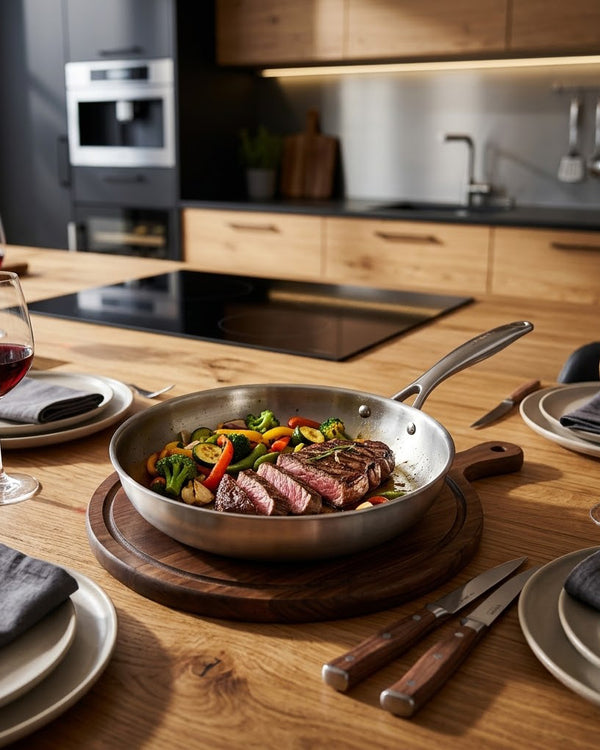 Uncoated 304 Stainless Frying Pan — Wudy Kitchen, image 1
