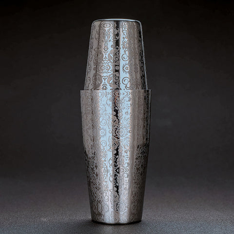 Patterned Stainless Steel Boston Shaker Set