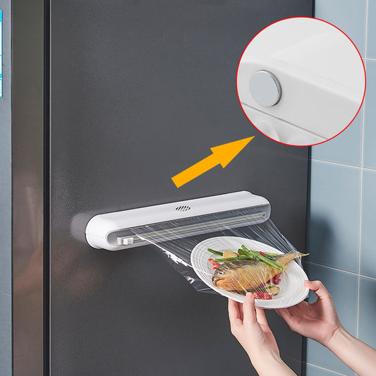 Magnetic Plastic Wrap Dispenser | Modern Slide Cutter