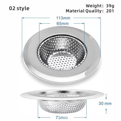 Kitchen Sink Filter Stainless Steel Mesh Sink Strainer Filter Sewer Mesh Strainers Bathroom Sink Strainer Drain Hole Filter Trap