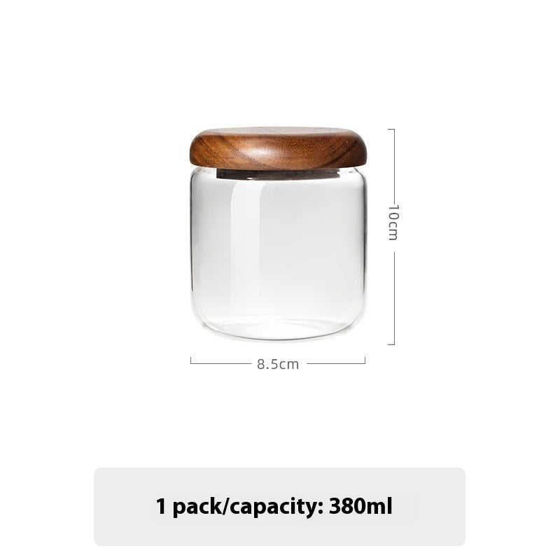 Wudy Acacia Glass Jars | Modern Airtight Pantry Storage