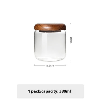 Wudy Acacia Glass Jars | Modern Airtight Pantry Storage