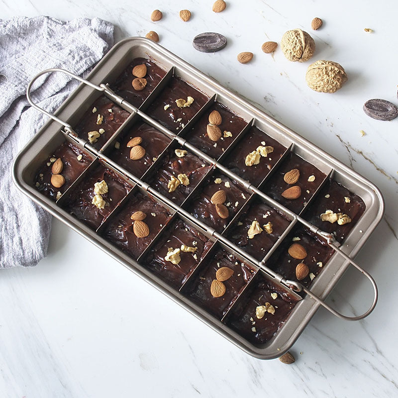 Wudy Non-Stick Brownie Baking Pan | Removable Divider Mold