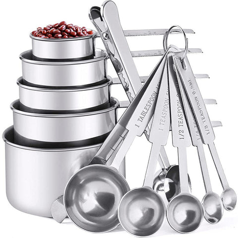 13-Piece Stainless Steel Measuring Cups & Spoons Set