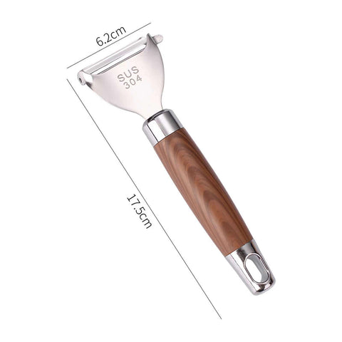 Stainless Steel Vegetable Peeler with Wooden Handle