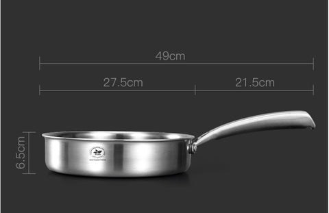 Stainless Steel Non-Stick Frying Pan with Lid – Smokeless Design