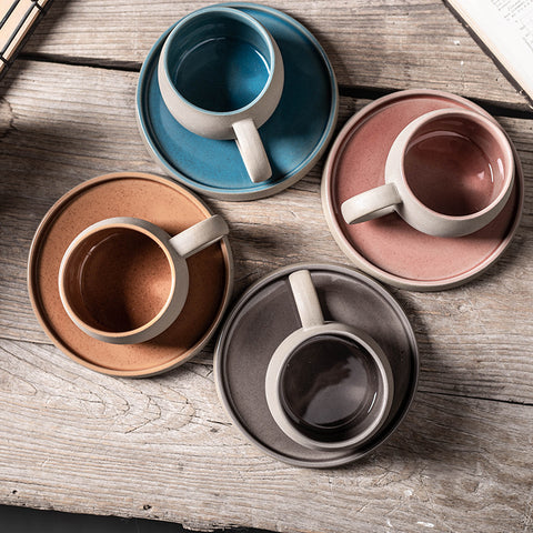 Wudy Ceramic Mug & Saucer Set