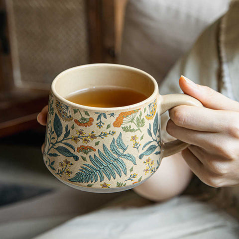 Wudy Handmade Floral Ceramic Mug – 360ml