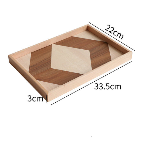 Geometric Solid Wood Serving Tray – Hexagon & Rectangle Variants