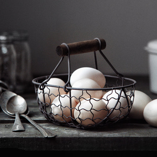 Wudy Vintage Wire Basket | Handcrafted Farmhouse Storage