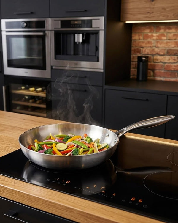 Uncoated 304 Stainless Frying Pan — Wudy Kitchen, image 3