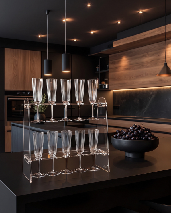 Acrylic Champagne Flute Holder · 10 Slots — Wudy Kitchen, image 3