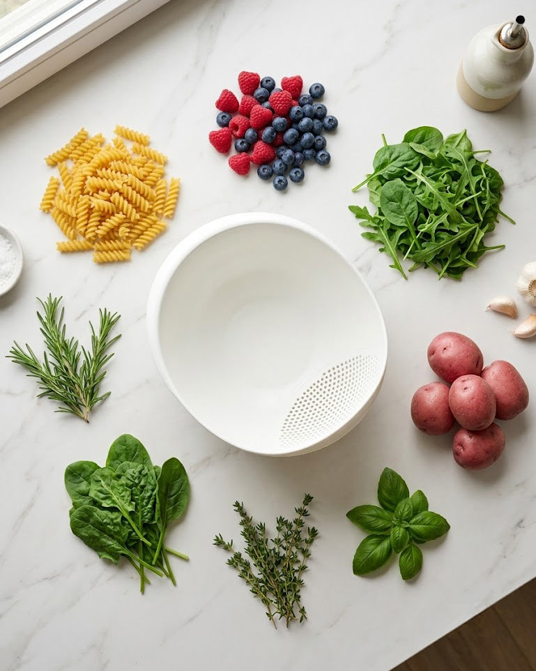 2-in-1 Wash Bowl & Strainer