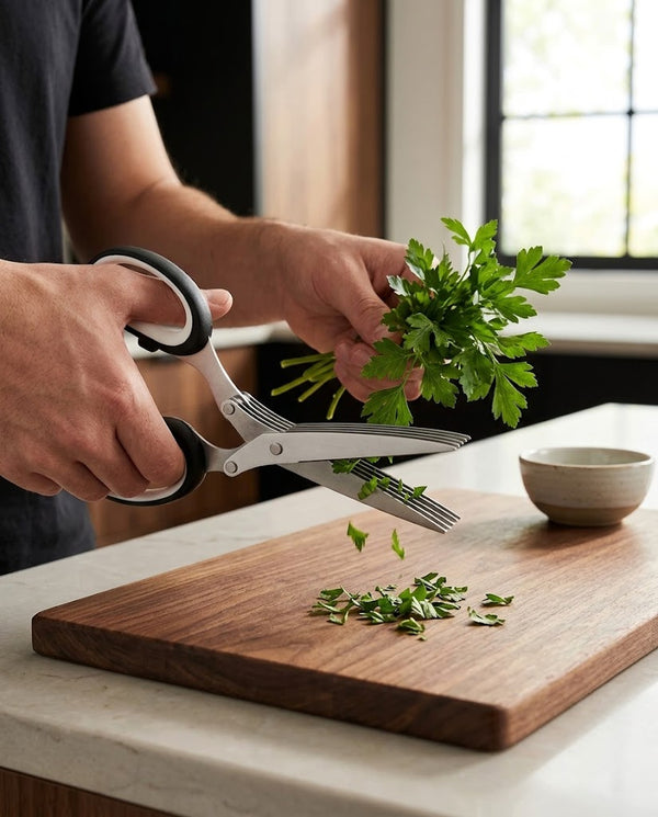 Multifunctional Muti-Layers Stainless Steel Knives Multi-Layers Kitchen Scissors Scallion Cutter Herb Laver Spices Cook Tool Cut