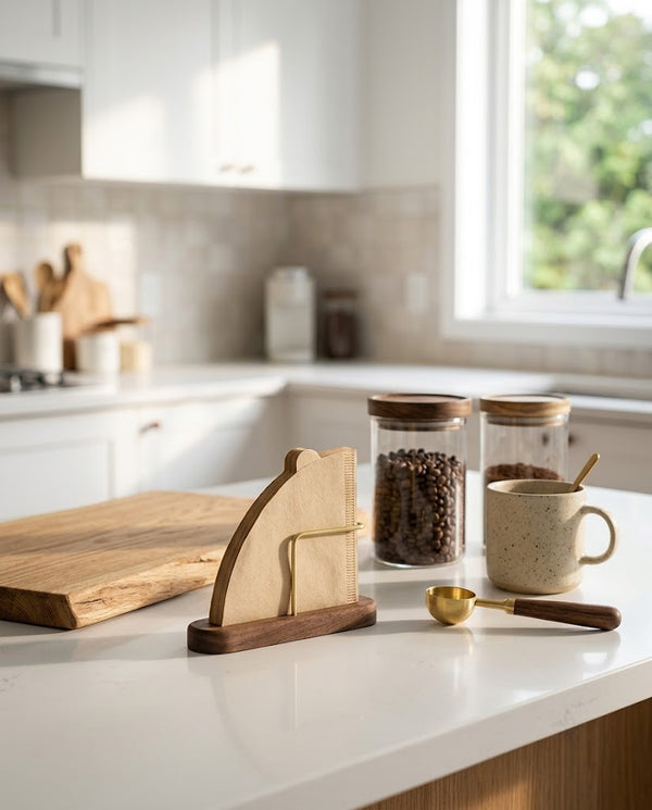 Walnut Coffee Filter Holder · V60 Papers — Wudy Kitchen, image 5